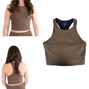 Varley Let's Move Ribbed Kempton Bra Tank Top Crop Fitted Size XL